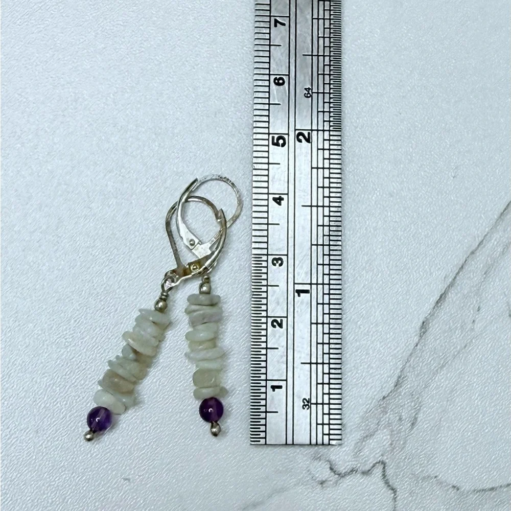 NWT Opal Amethyst Holly Blue Gemstone Statement Necklace and Earring Set Gift - Picture 2 of 11